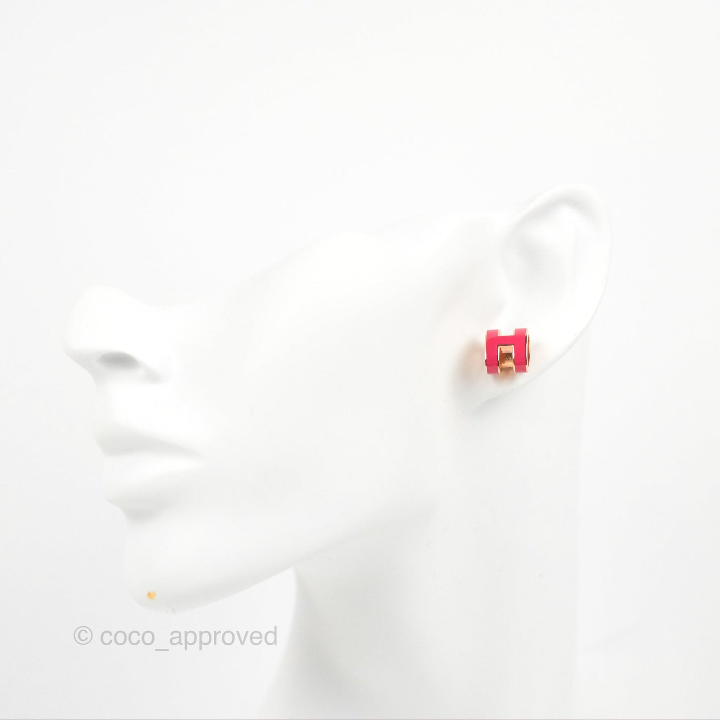Hermès Pop H Earrings Framboise Rose Gold Hardware