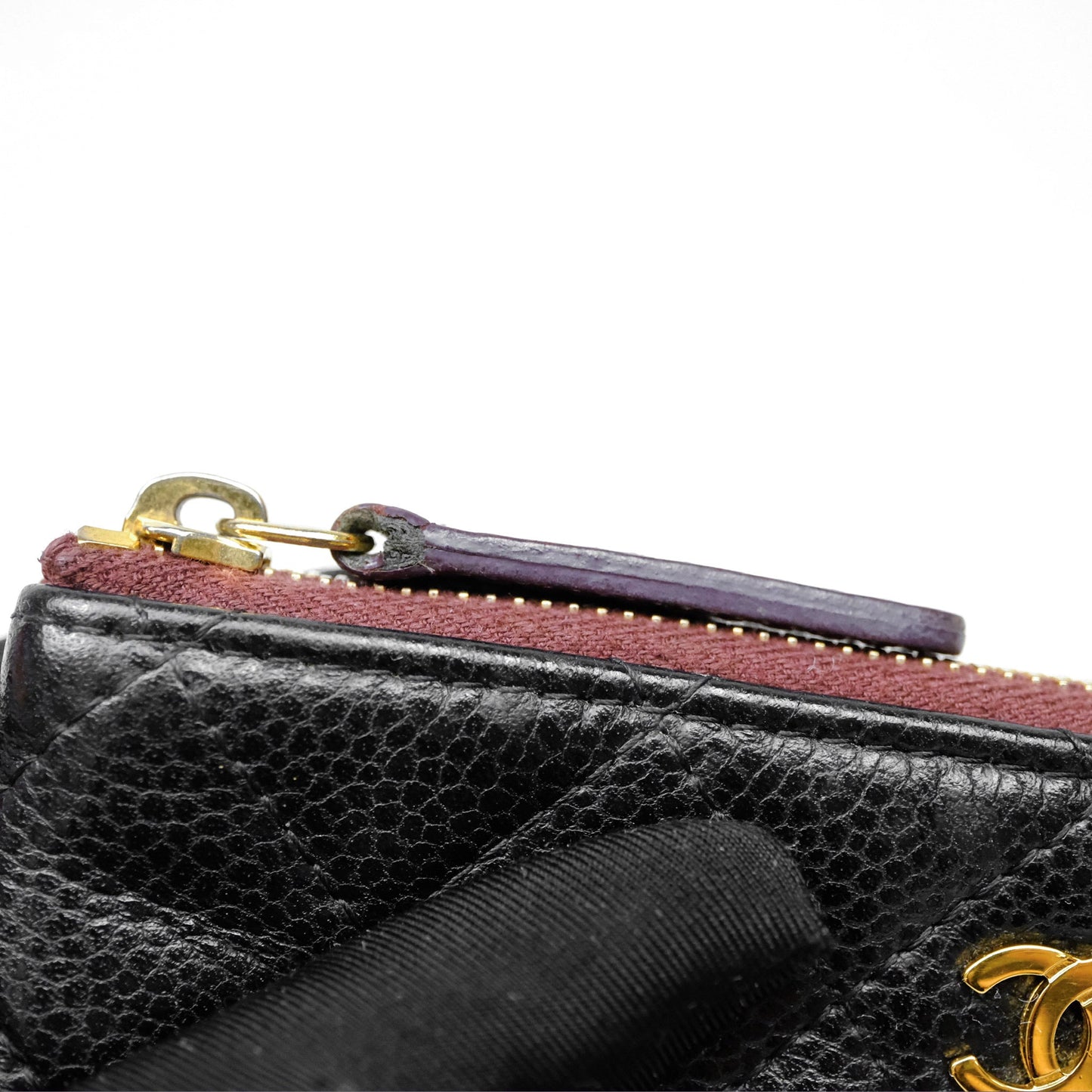 Chanel Quilted Mini O Case Black Caviar Gold Hardware
