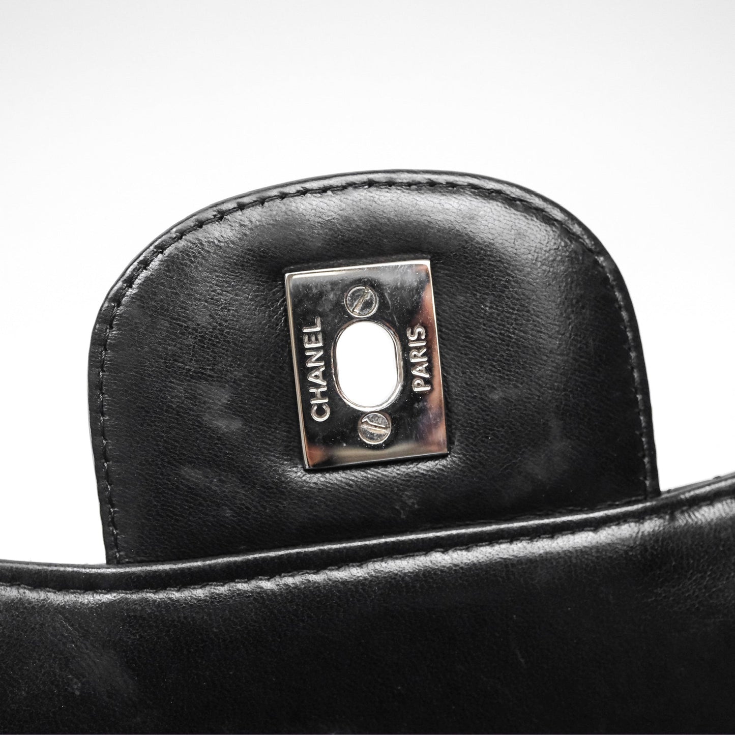 Chanel Jumbo Single Flap Black Patent Silver Hardware⁣⁣