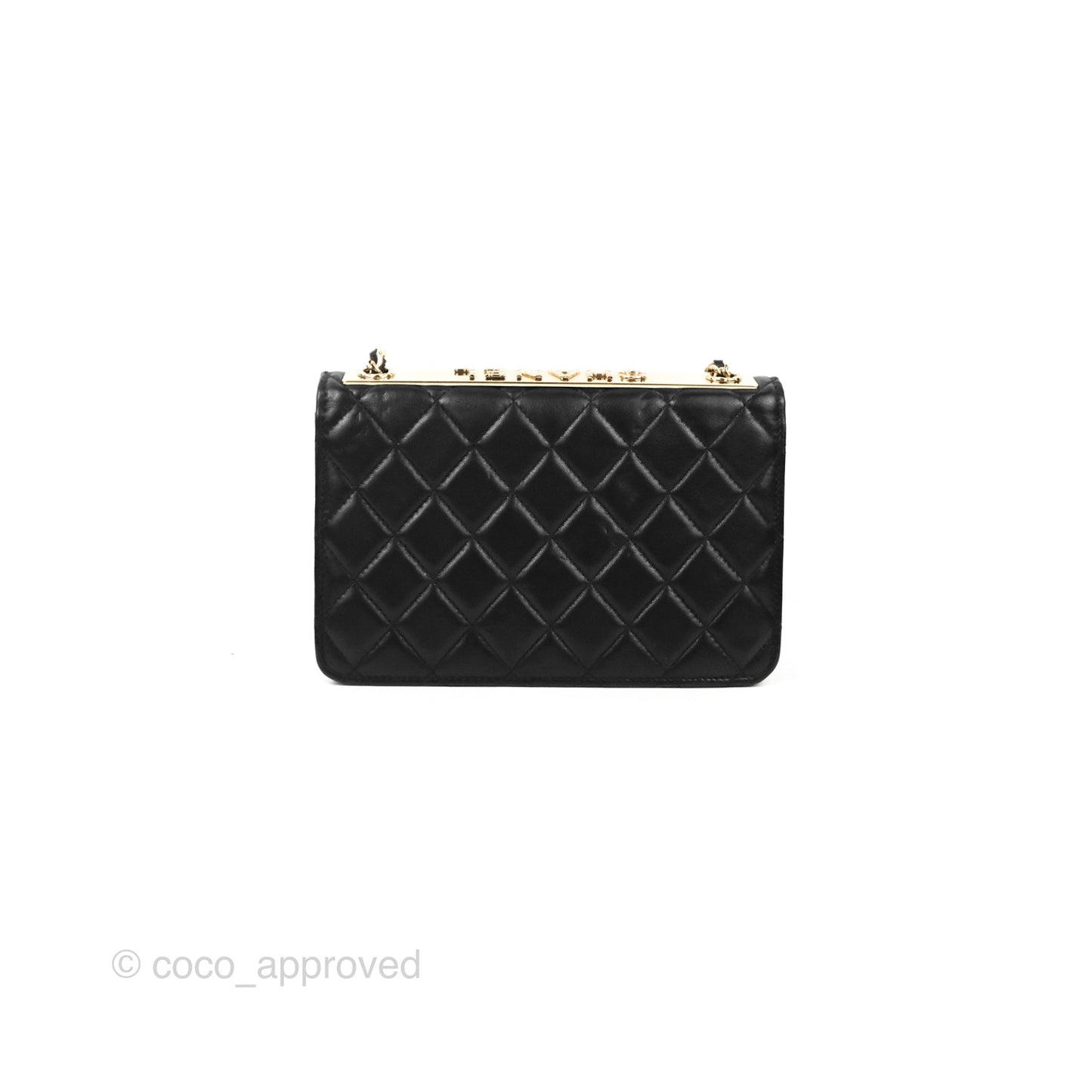 Chanel Quilted Trendy CC Wallet on Chain WOC Black Lambskin Gold Hardware