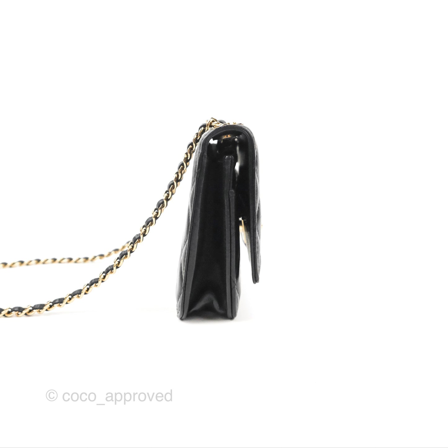 Chanel Quilted Trendy CC Wallet on Chain WOC Black Lambskin Gold Hardware