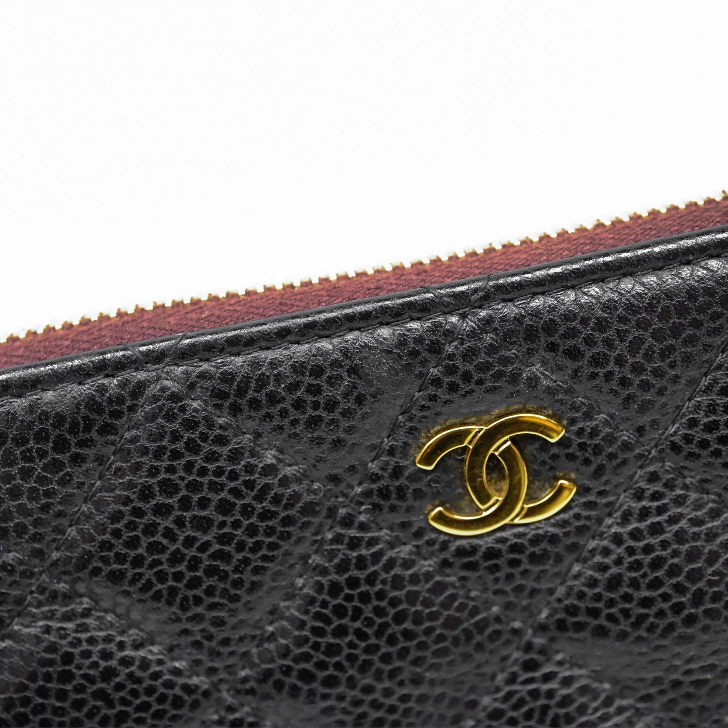 Chanel Quilted Mini O Case Black Caviar Gold Hardware