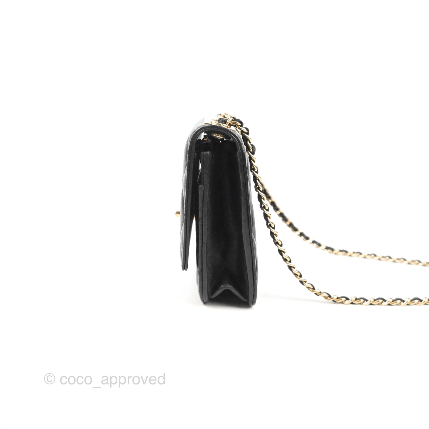 Chanel Quilted Trendy CC Wallet on Chain WOC Black Lambskin Gold Hardware
