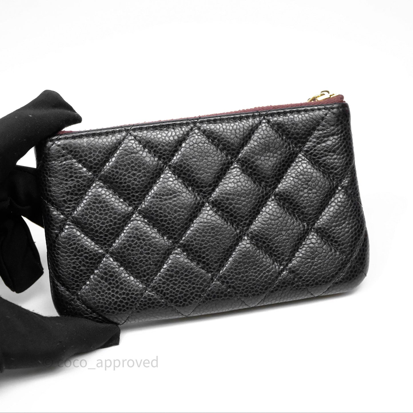Chanel Quilted Mini O Case Black Caviar Gold Hardware