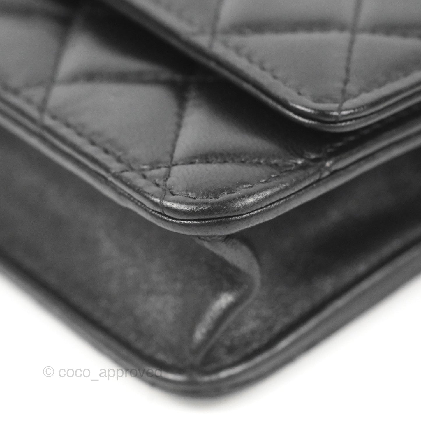 Chanel Quilted Trendy CC Wallet on Chain WOC Black Lambskin Gold Hardware
