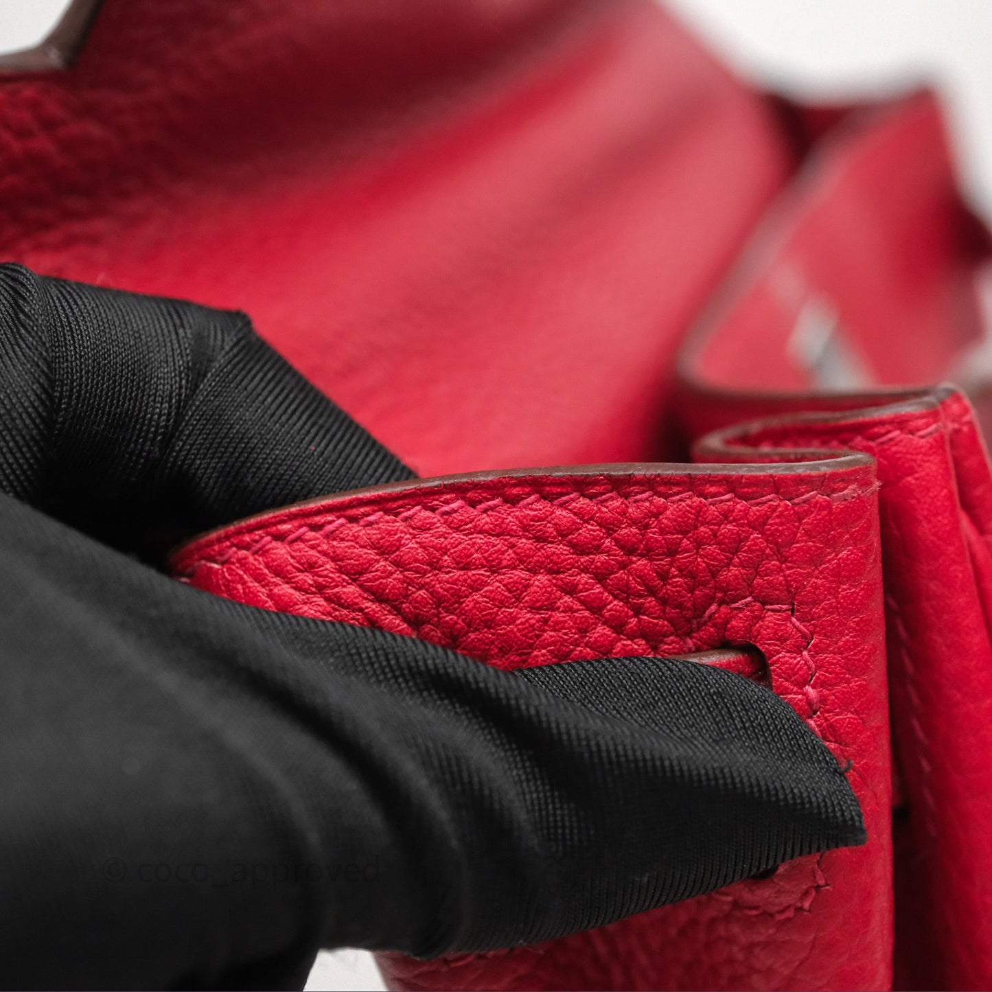 Hermes Kelly 28 Red Palladium Hardware