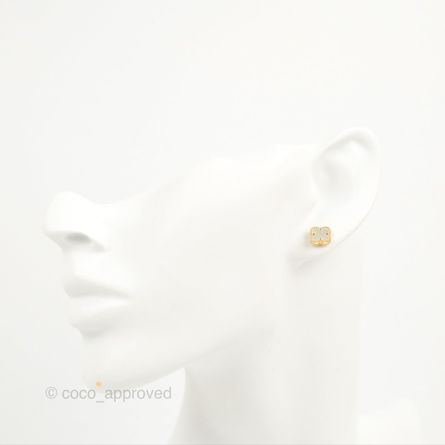 Van Cleef & Arpels Sweet Alhambra Earrings White Mother-of-pearl Yellow Gold