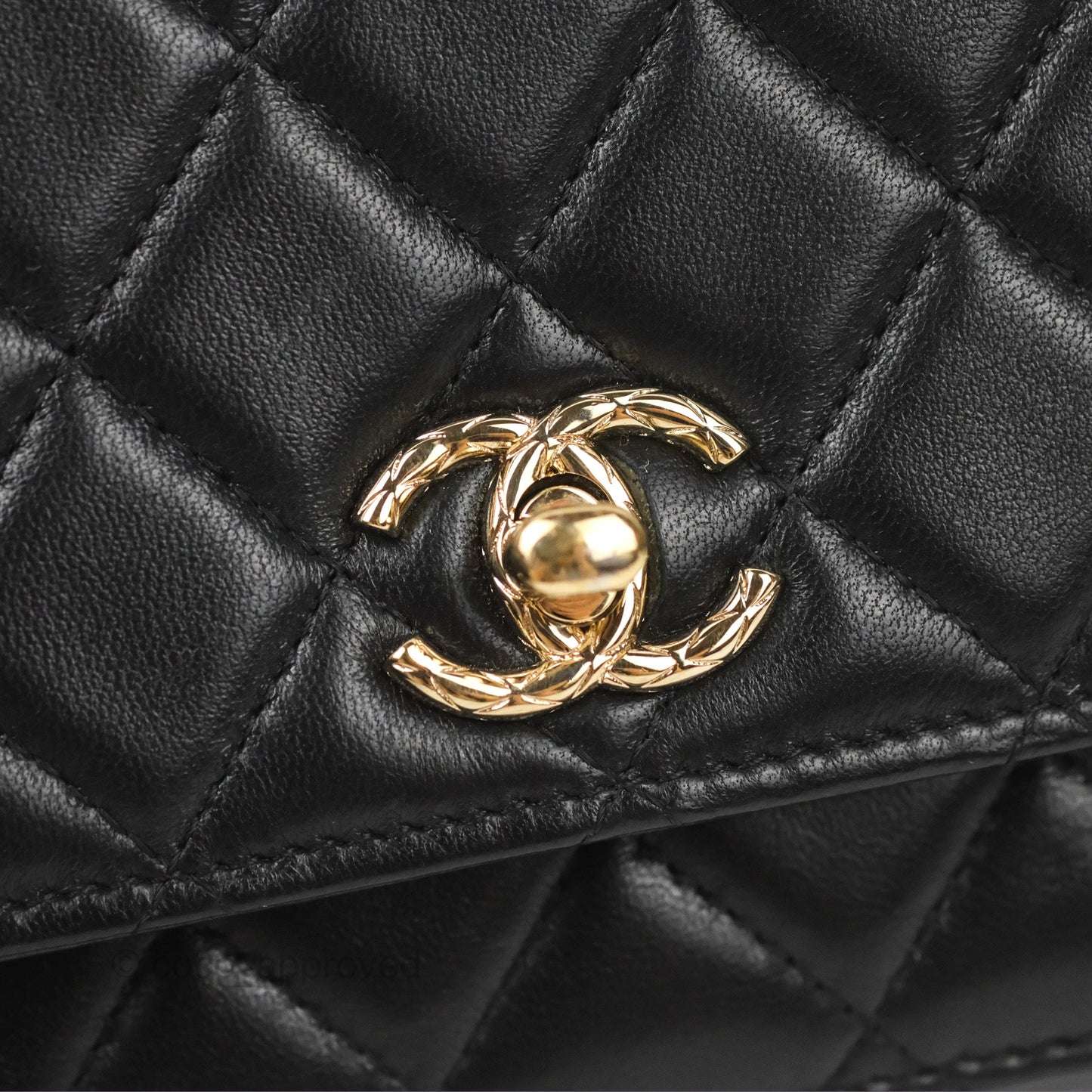 Chanel Quilted Trendy CC Wallet on Chain WOC Black Lambskin Gold Hardware