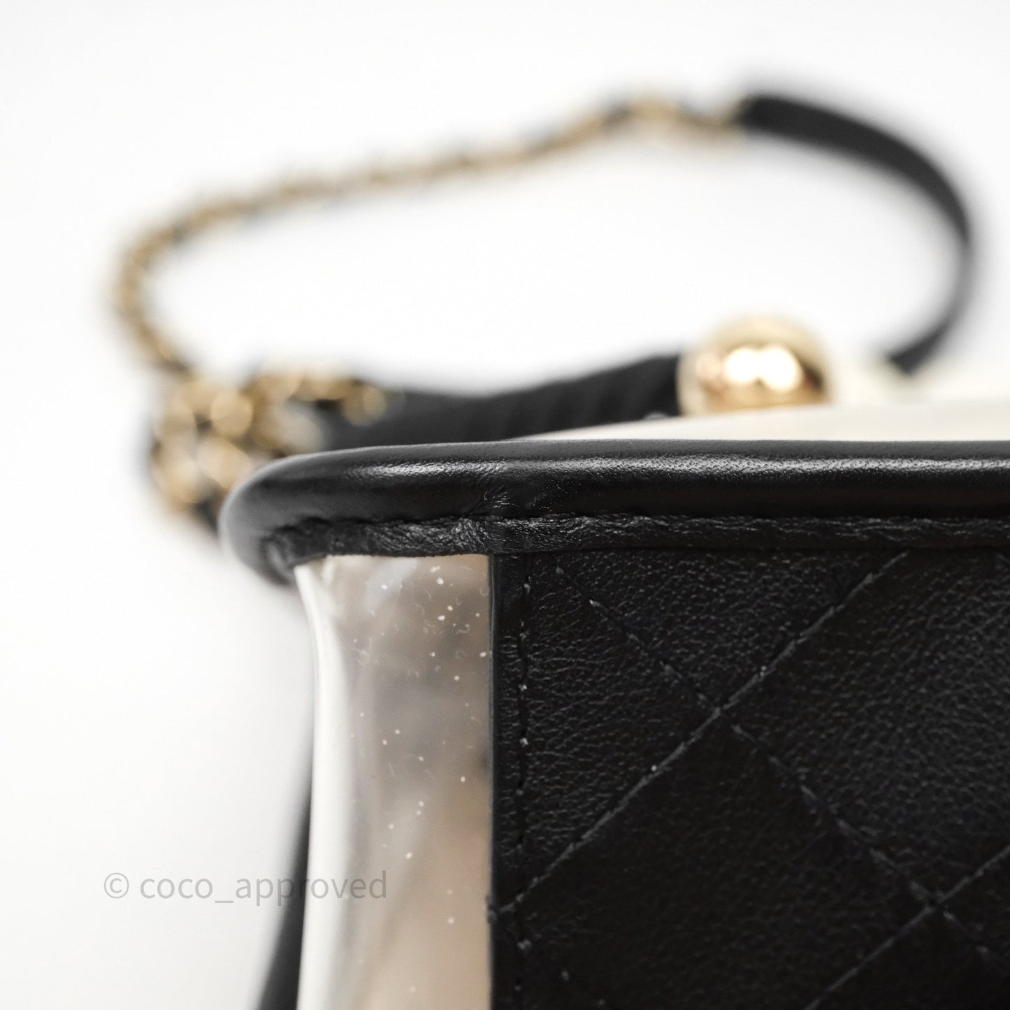 Chanel Medium Sand By The Sea PVC Flap Black Lambskin Gold Hardware