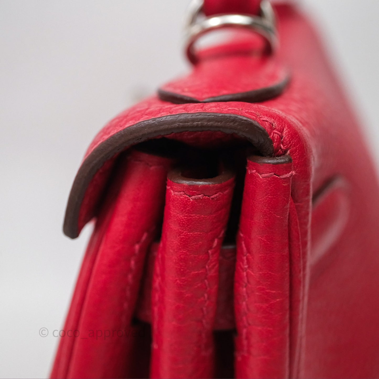 Hermes Kelly 28 Red Palladium Hardware