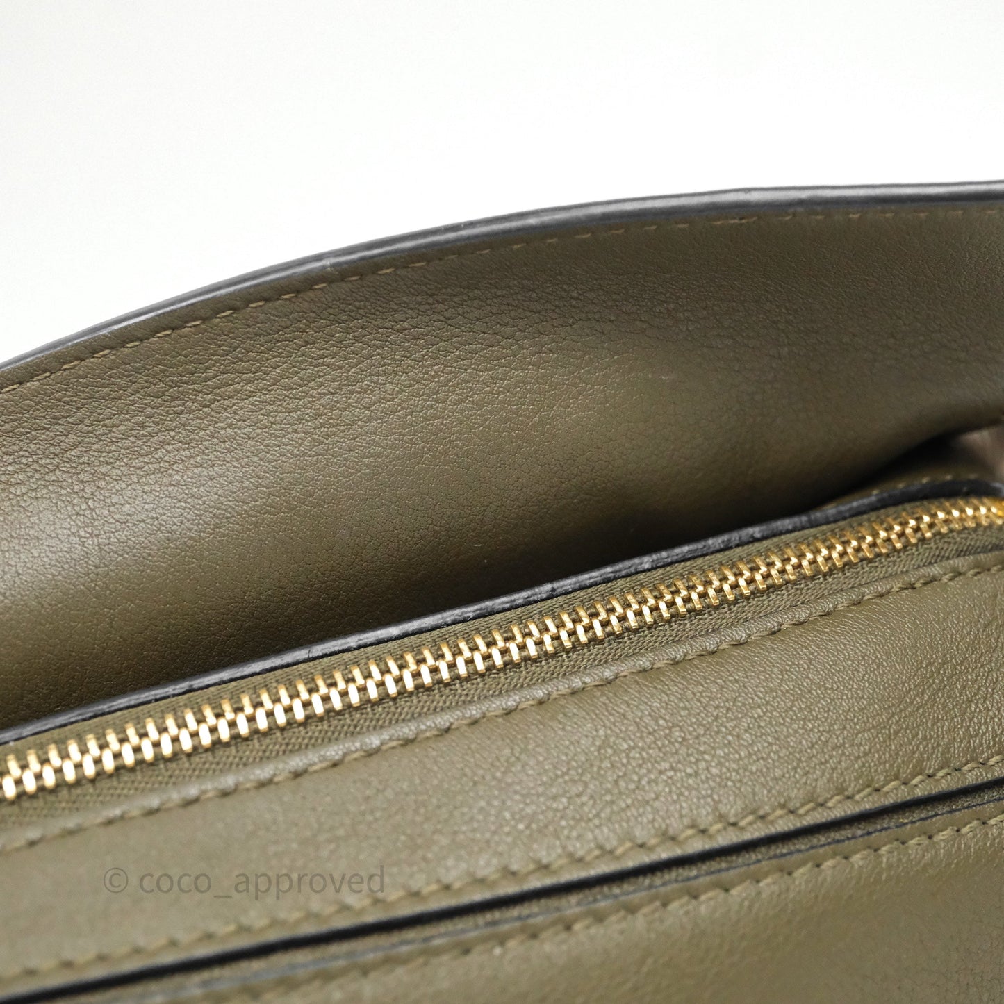 Loewe Mini Puzzle Bag Green Calfskin Gold Hardware
