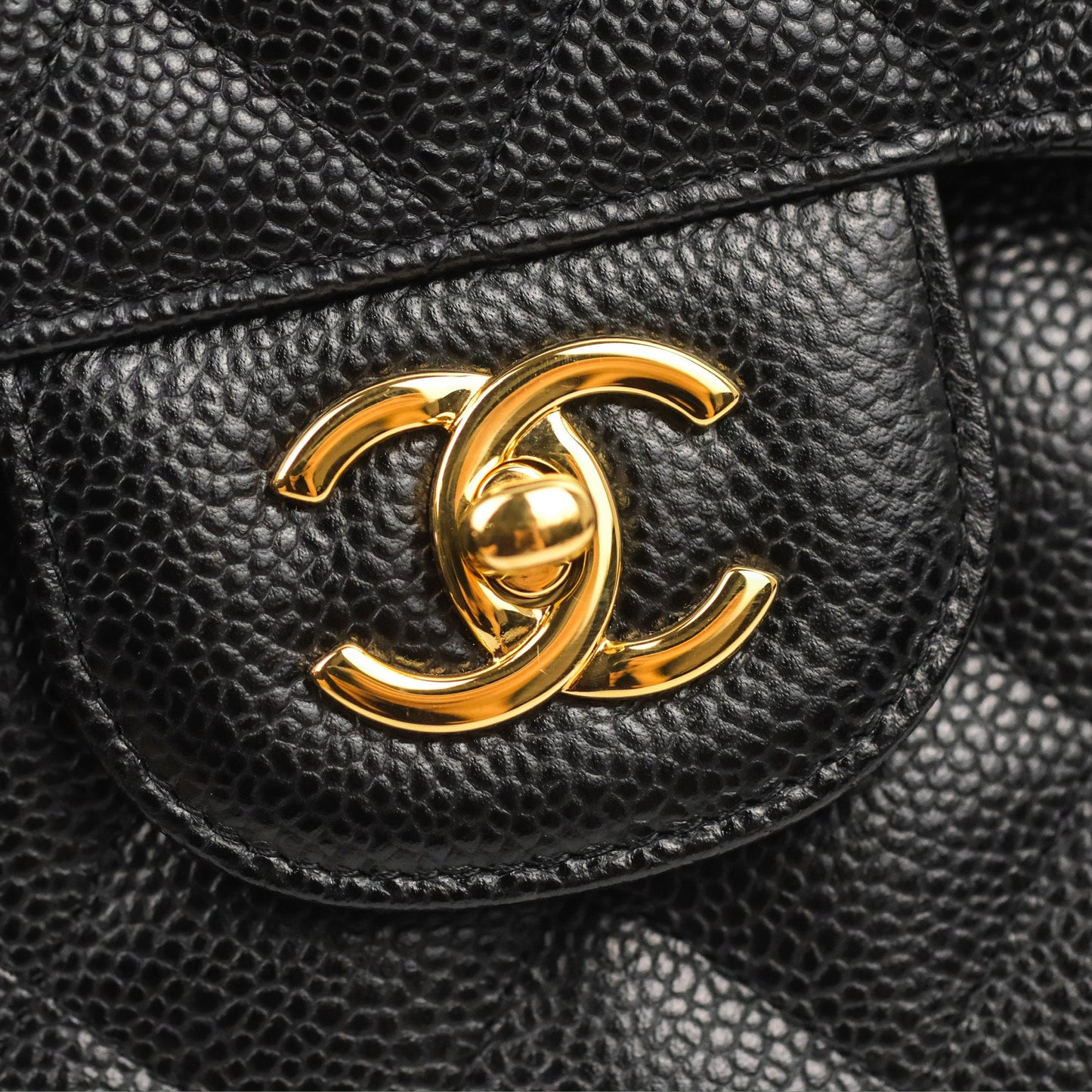 Chanel Jumbo Double Flap Black Caviar Gold Hardware⁣⁣