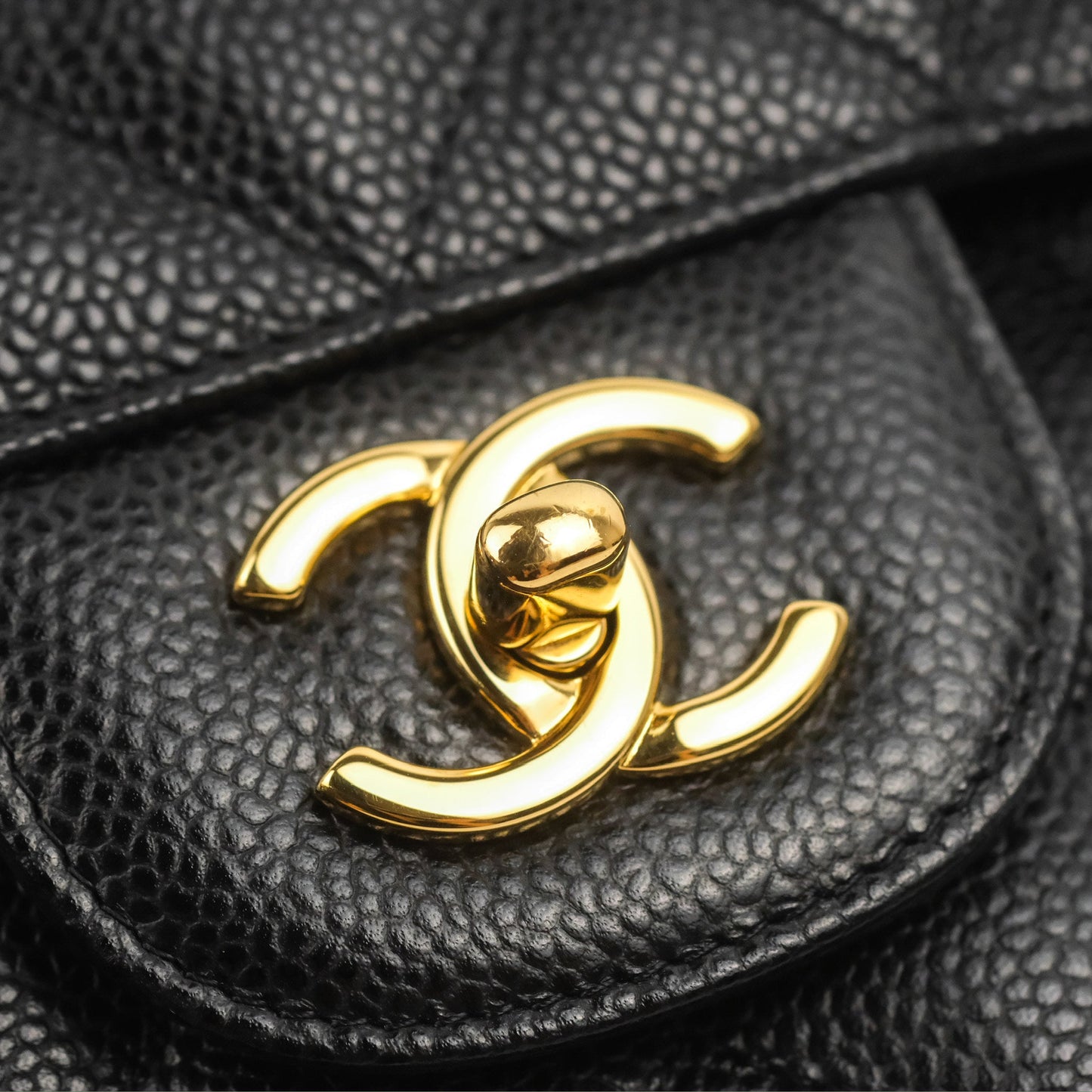 Chanel Jumbo Double Flap Black Caviar Gold Hardware⁣⁣