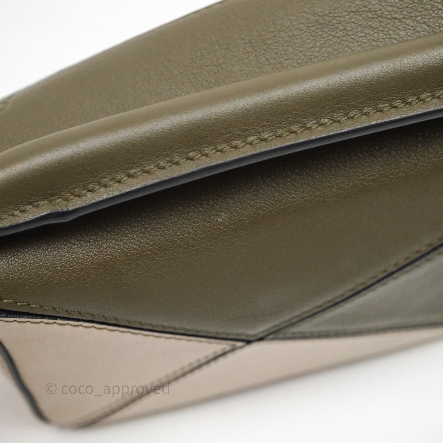 Loewe Mini Puzzle Bag Green Calfskin Gold Hardware