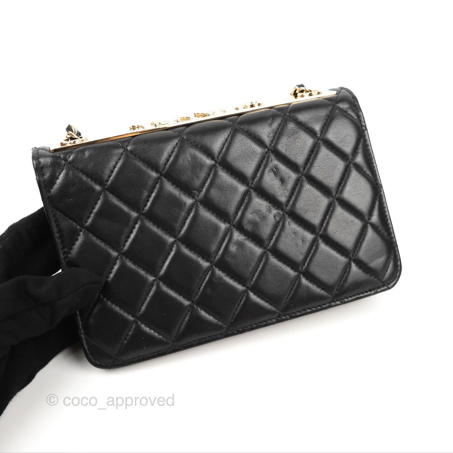 Chanel Quilted Trendy CC Wallet on Chain WOC Black Lambskin Gold Hardware