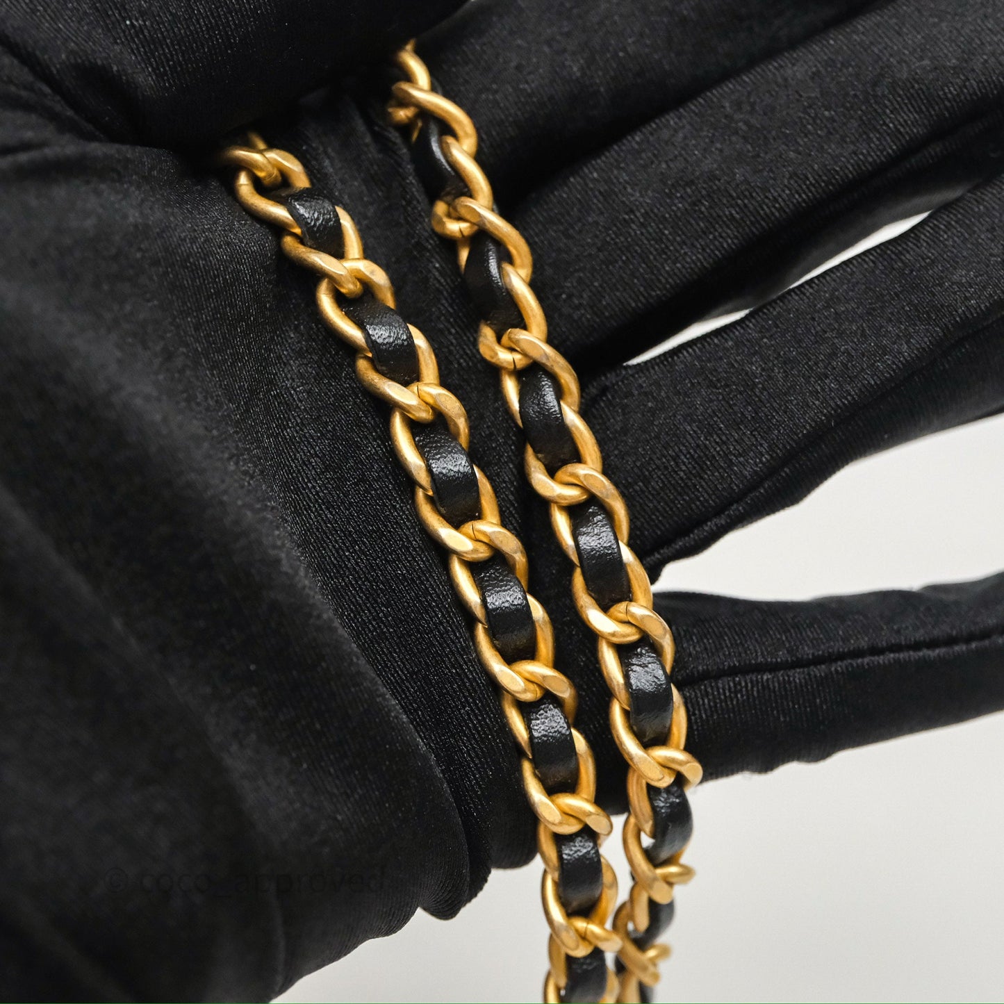 Chanel Drawstring Tweed Bucket Bag Quilted Black Caviar Aged Gold Hardware