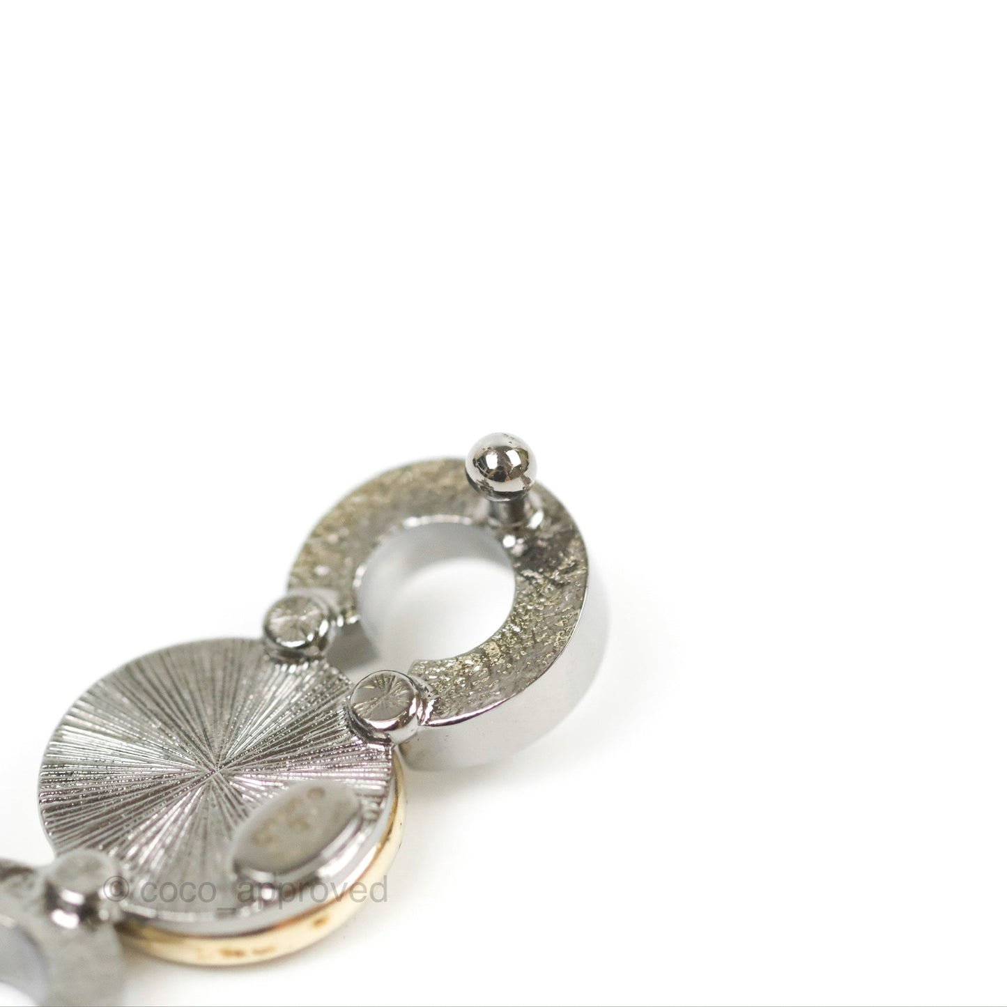 Chanel Coco CC Crystal Hair Clip Gold Tone 21S