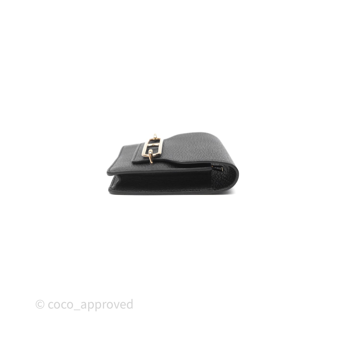 Hermès Roulis Slim Wallet Black Noir 89 Chevre Mysore Gold Hardware