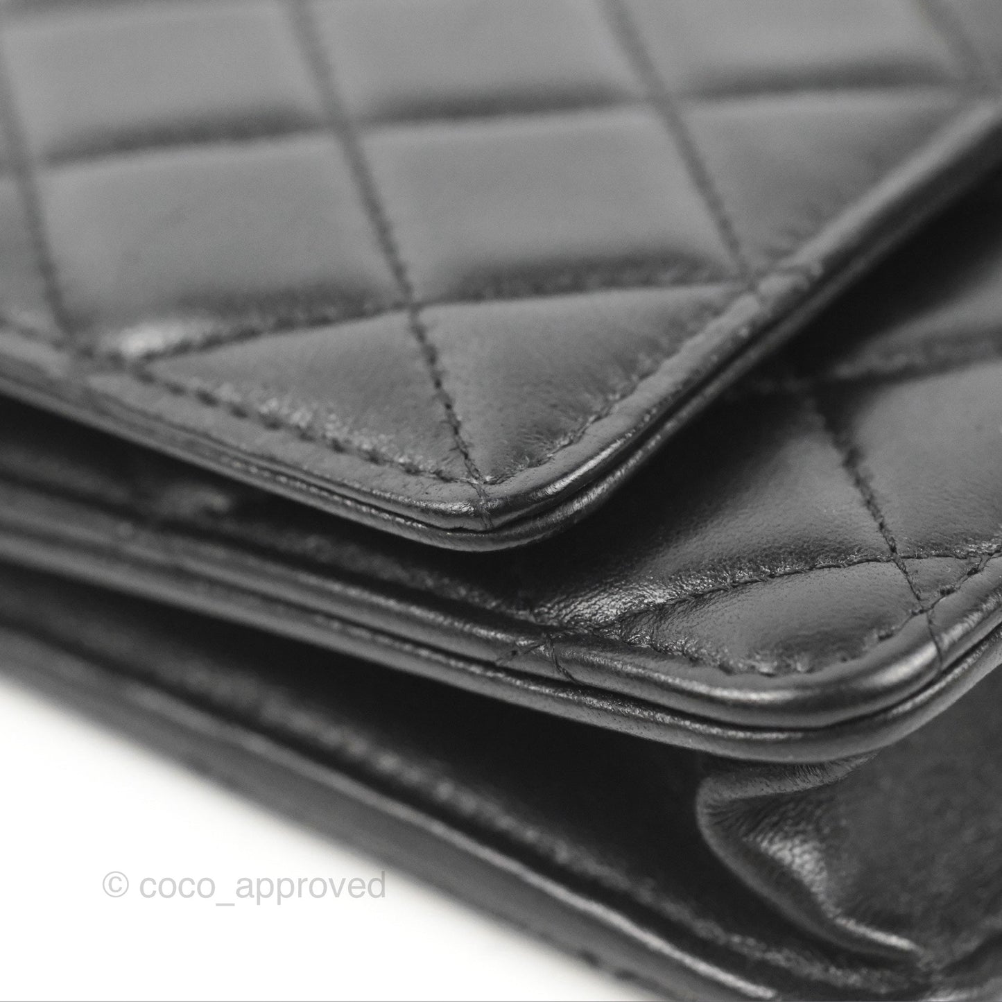 Chanel Quilted Trendy CC Wallet on Chain WOC Black Lambskin Gold Hardware