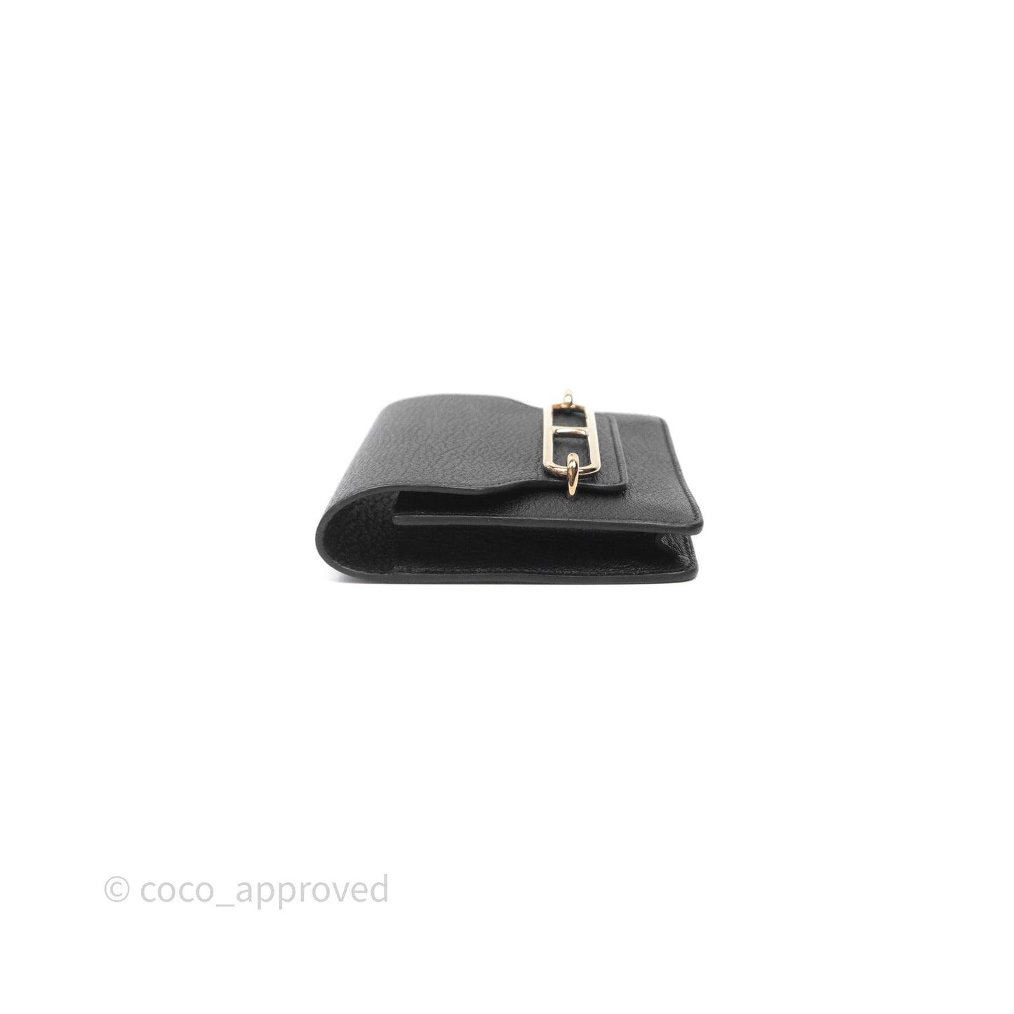 Hermès Roulis Slim Wallet Black Noir 89 Chevre Mysore Gold Hardware