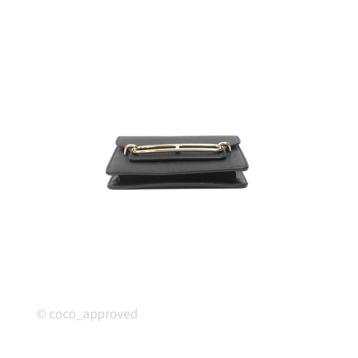Hermès Roulis Slim Wallet Black Noir 89 Chevre Mysore Gold Hardware