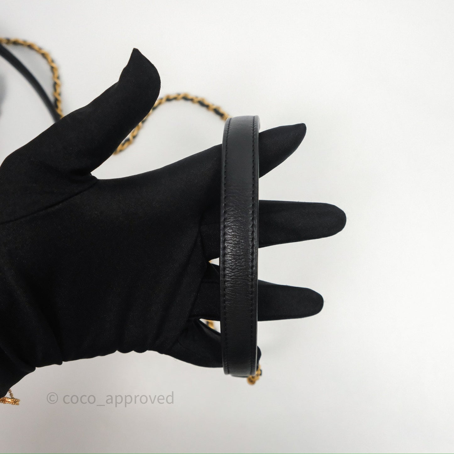 Chanel Drawstring Tweed Bucket Bag Quilted Black Caviar Aged Gold Hardware