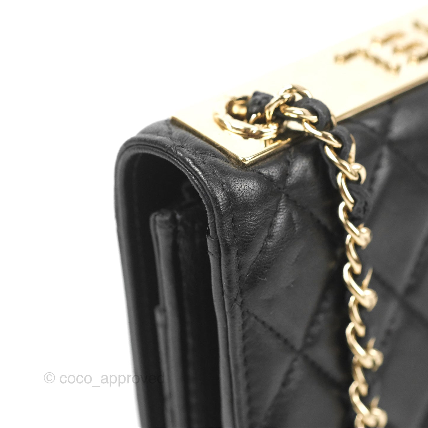 Chanel Quilted Trendy CC Wallet on Chain WOC Black Lambskin Gold Hardware