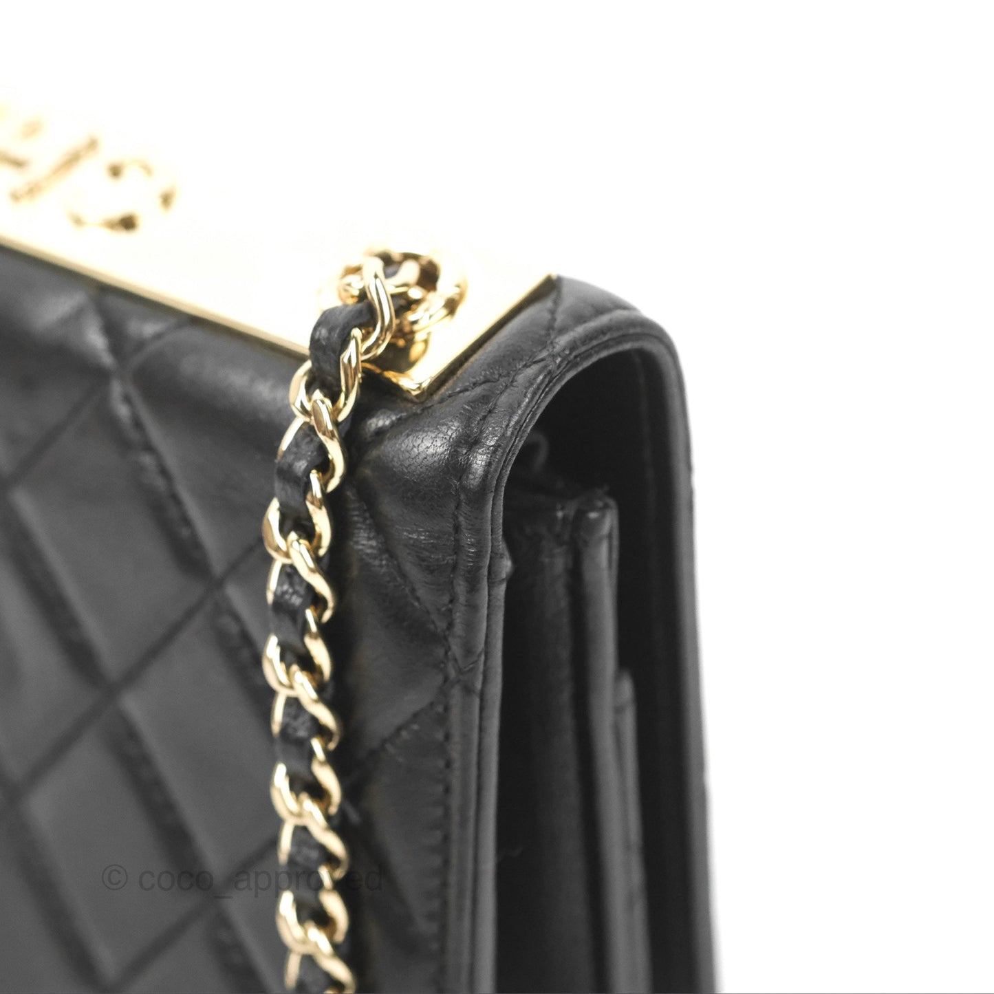 Chanel Quilted Trendy CC Wallet on Chain WOC Black Lambskin Gold Hardware