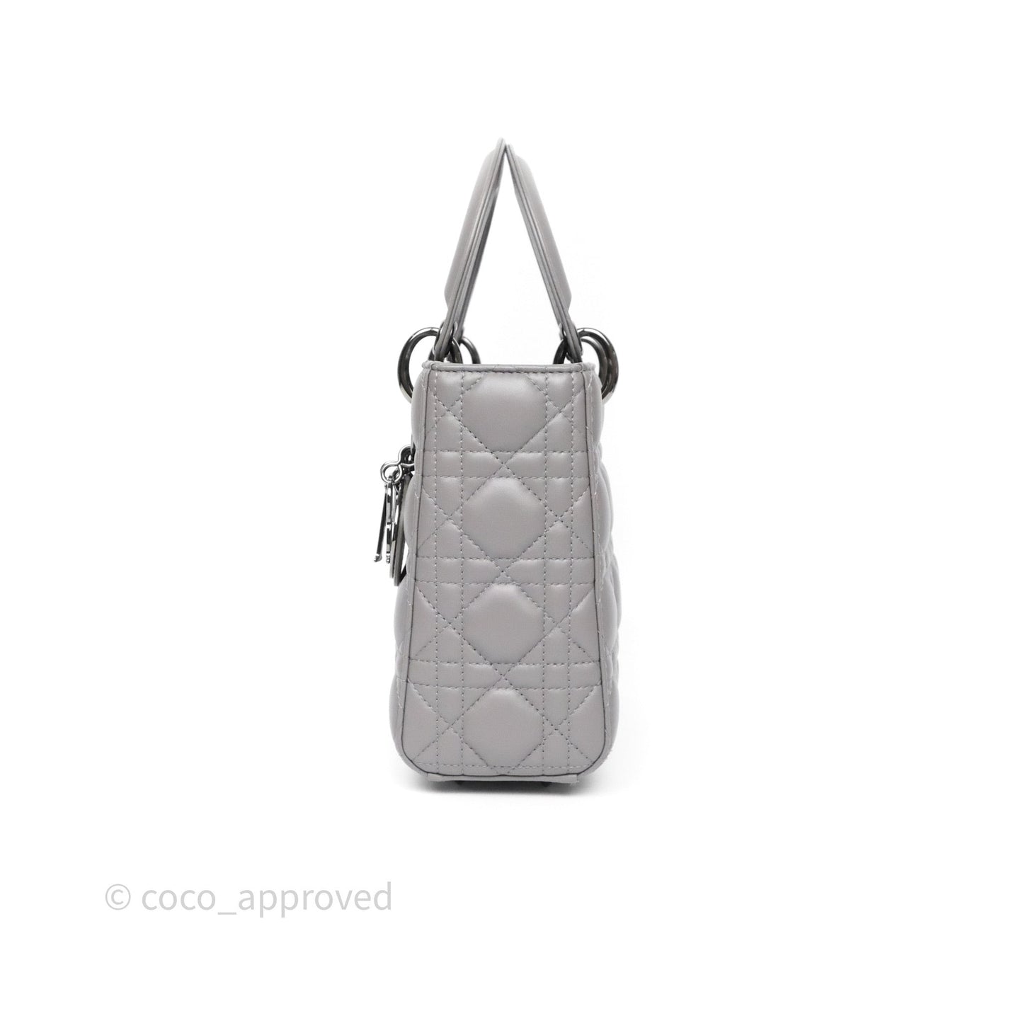Christian Dior Small Lady Dior My ABCDior Bag Steel Grey Cannage Lambskin