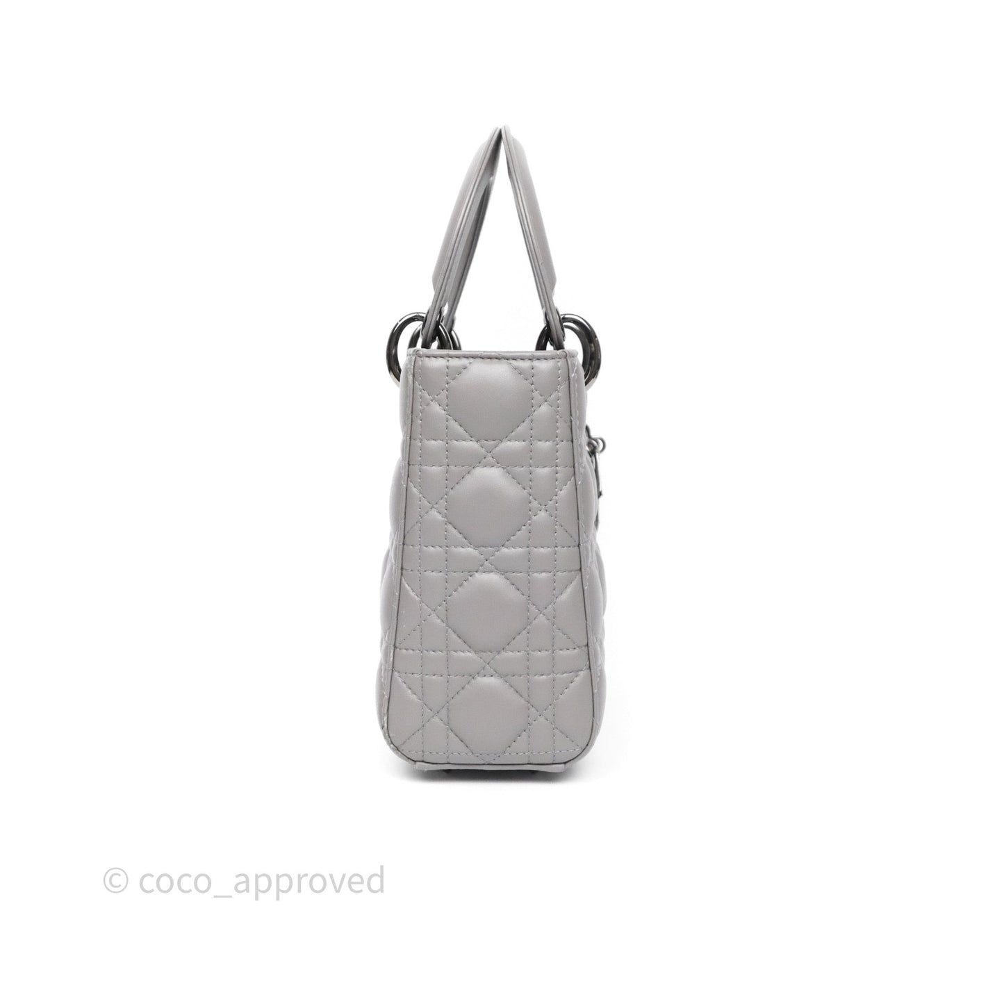 Christian Dior Small Lady Dior My ABCDior Bag Steel Grey Cannage Lambskin