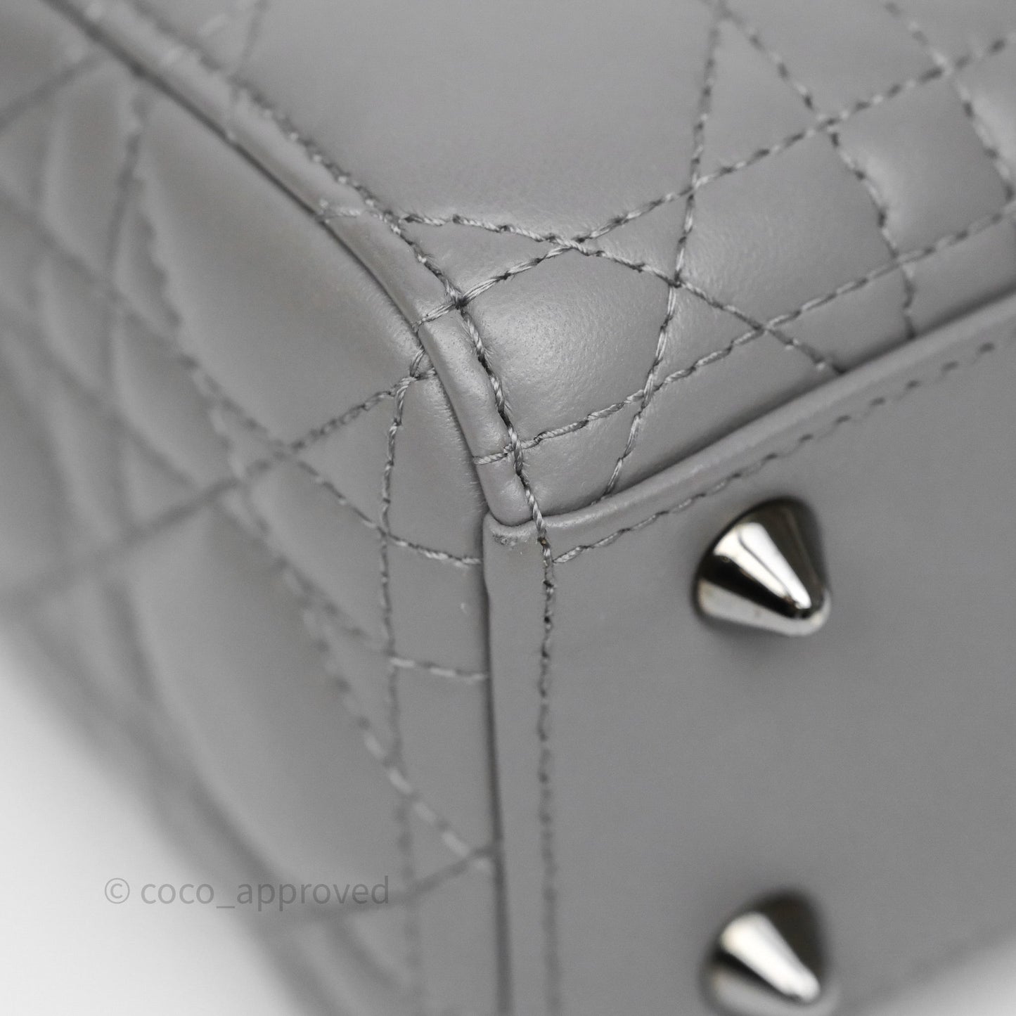 Christian Dior Small Lady Dior My ABCDior Bag Steel Grey Cannage Lambskin