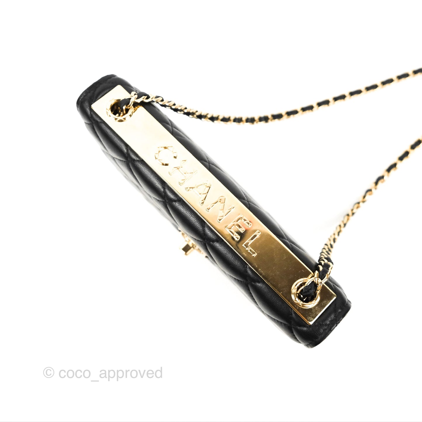 Chanel Quilted Trendy CC Wallet on Chain WOC Black Lambskin Gold Hardware