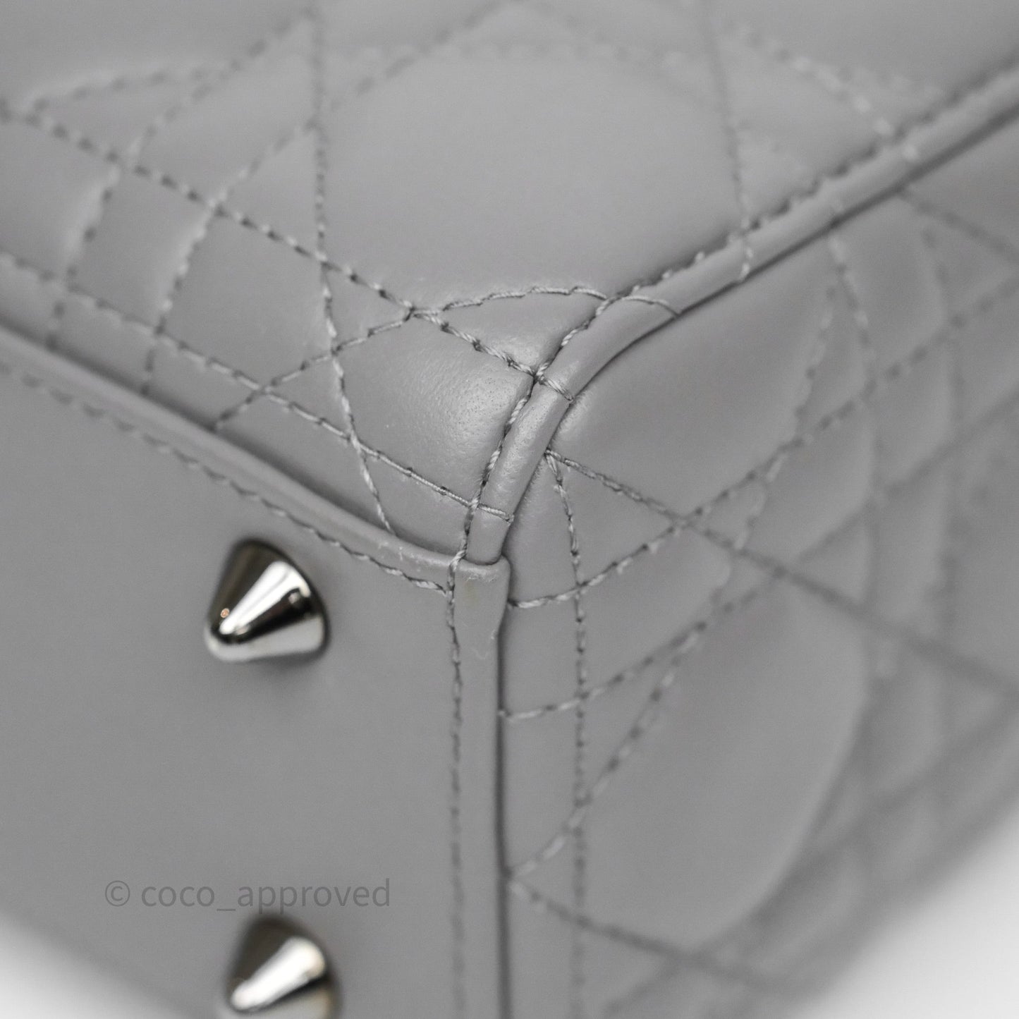 Christian Dior Small Lady Dior My ABCDior Bag Steel Grey Cannage Lambskin