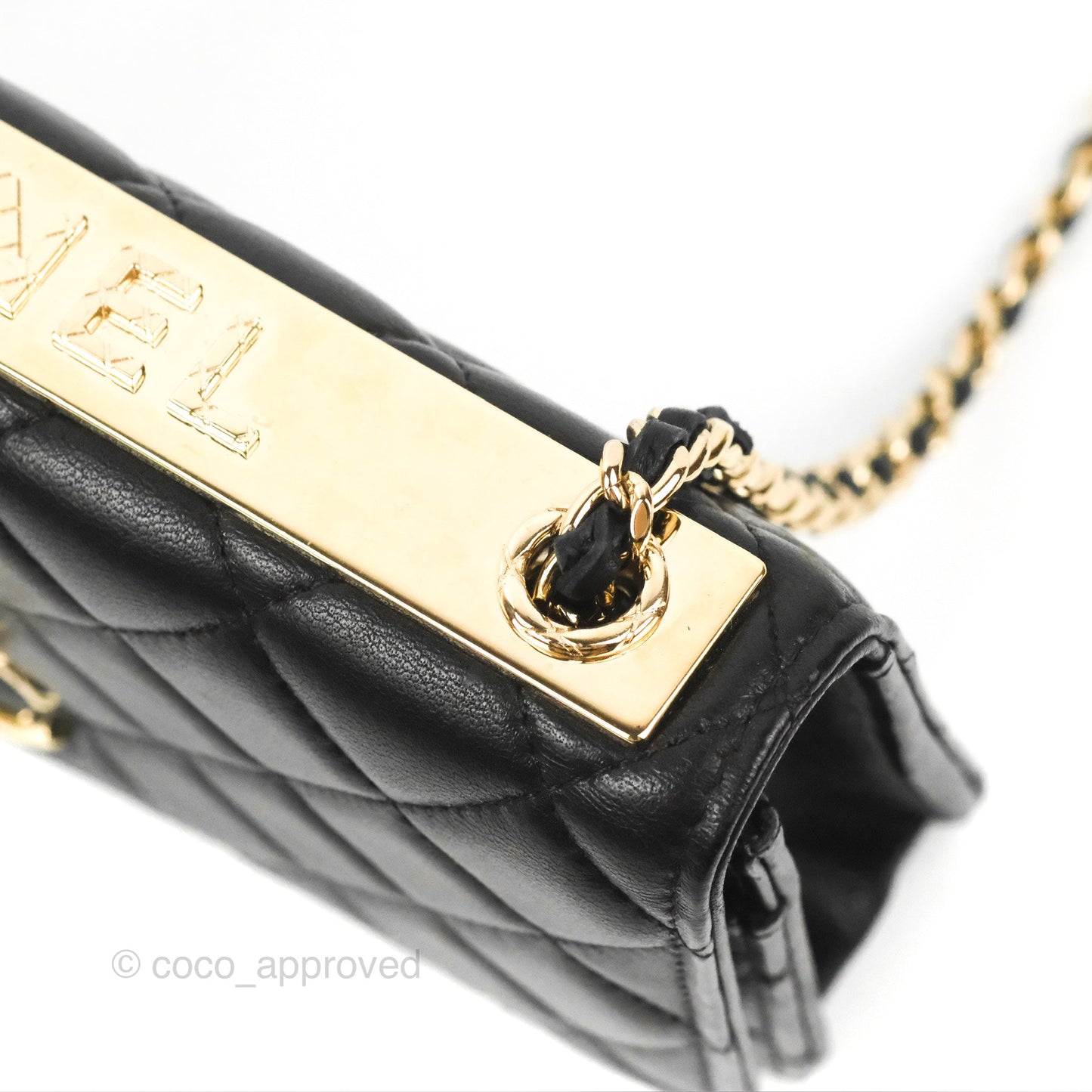 Chanel Quilted Trendy CC Wallet on Chain WOC Black Lambskin Gold Hardware