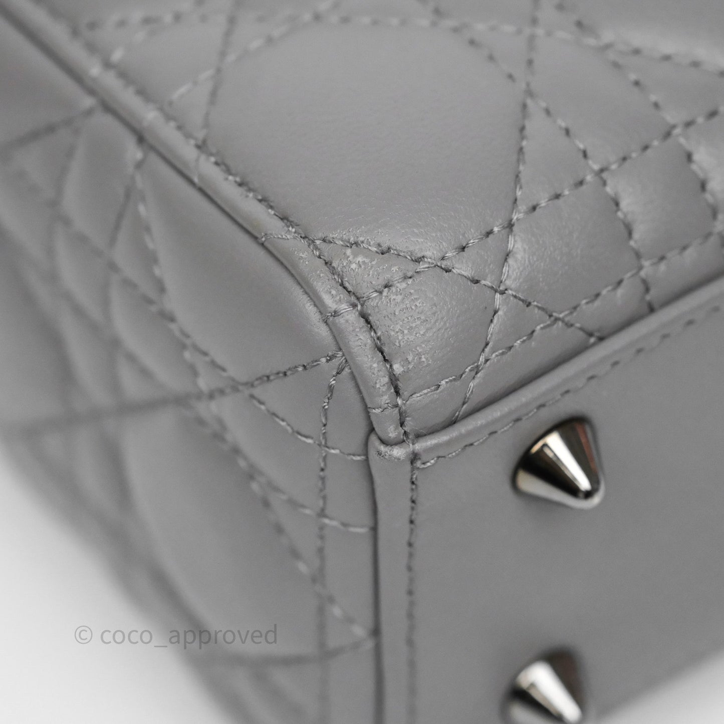 Christian Dior Small Lady Dior My ABCDior Bag Steel Grey Cannage Lambskin