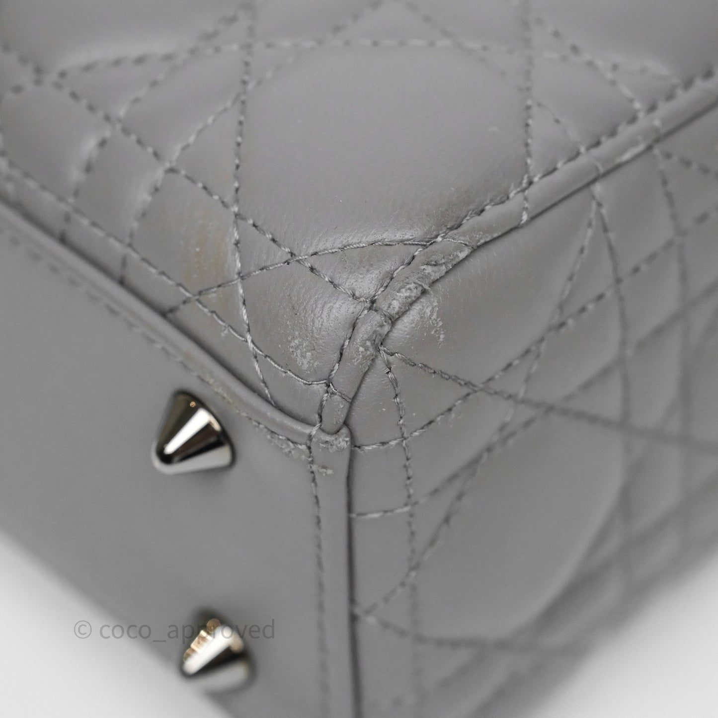 Christian Dior Small Lady Dior My ABCDior Bag Steel Grey Cannage Lambskin