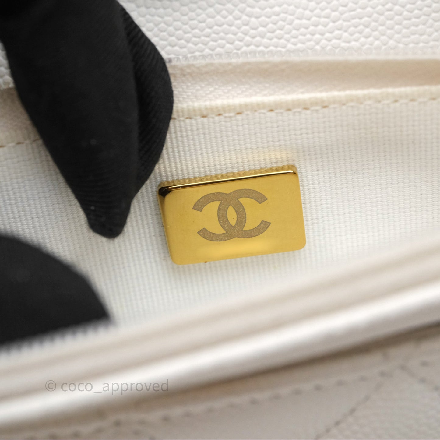 Chanel Quilted Classic Poker Wallet on Chain WOC White Caviar Gold Hardware