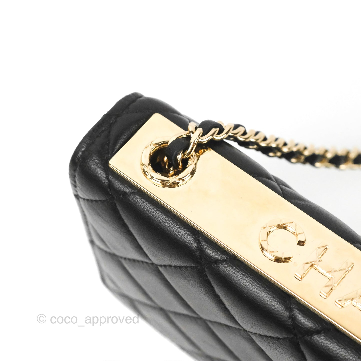 Chanel Quilted Trendy CC Wallet on Chain WOC Black Lambskin Gold Hardware