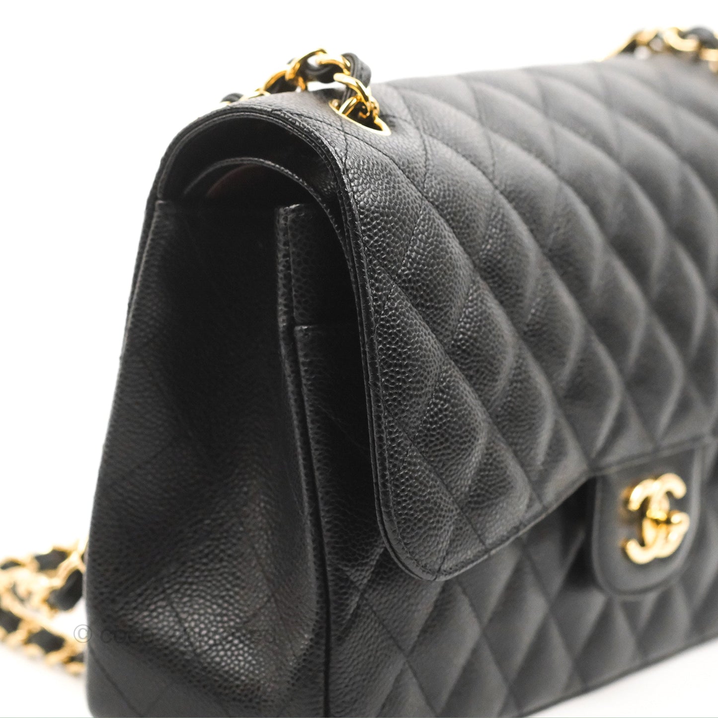 Chanel Jumbo Double Flap Black Caviar Gold Hardware⁣⁣