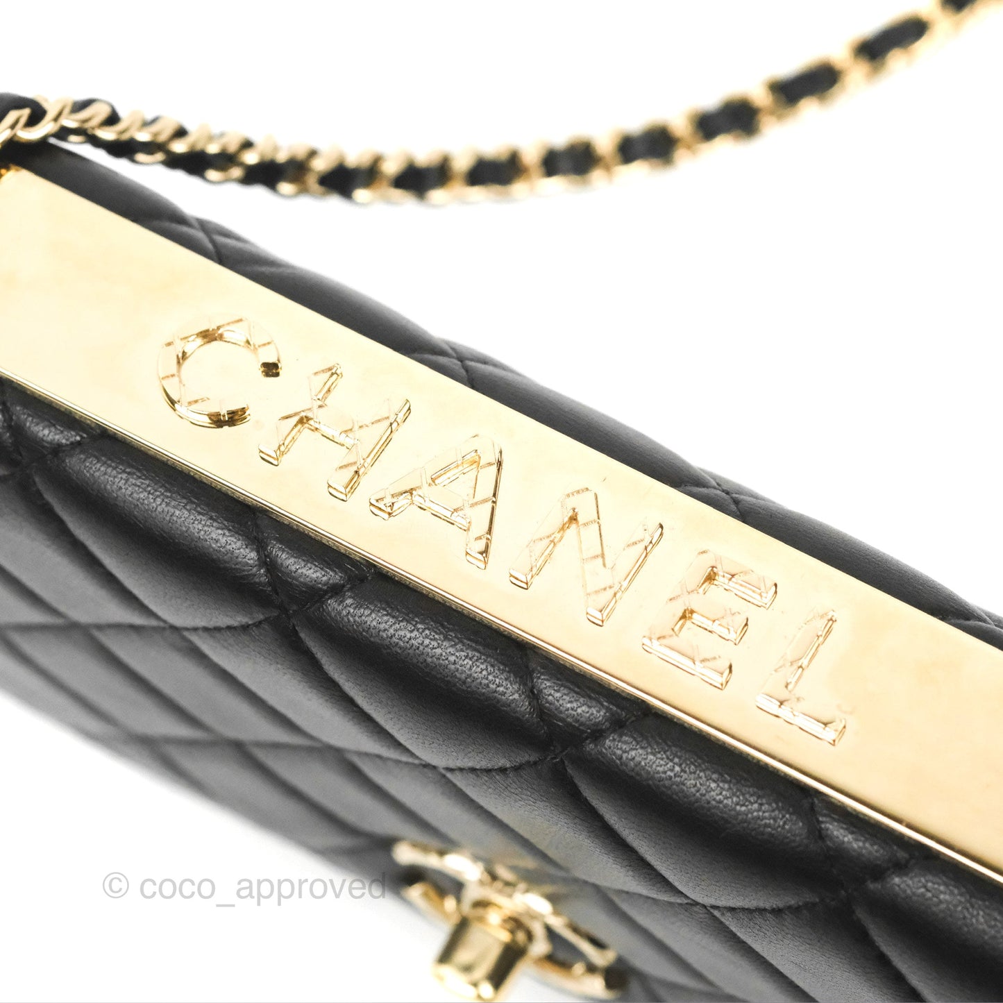 Chanel Quilted Trendy CC Wallet on Chain WOC Black Lambskin Gold Hardware