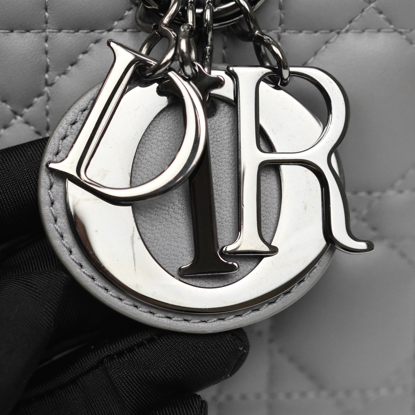 Christian Dior Small Lady Dior My ABCDior Bag Steel Grey Cannage Lambskin