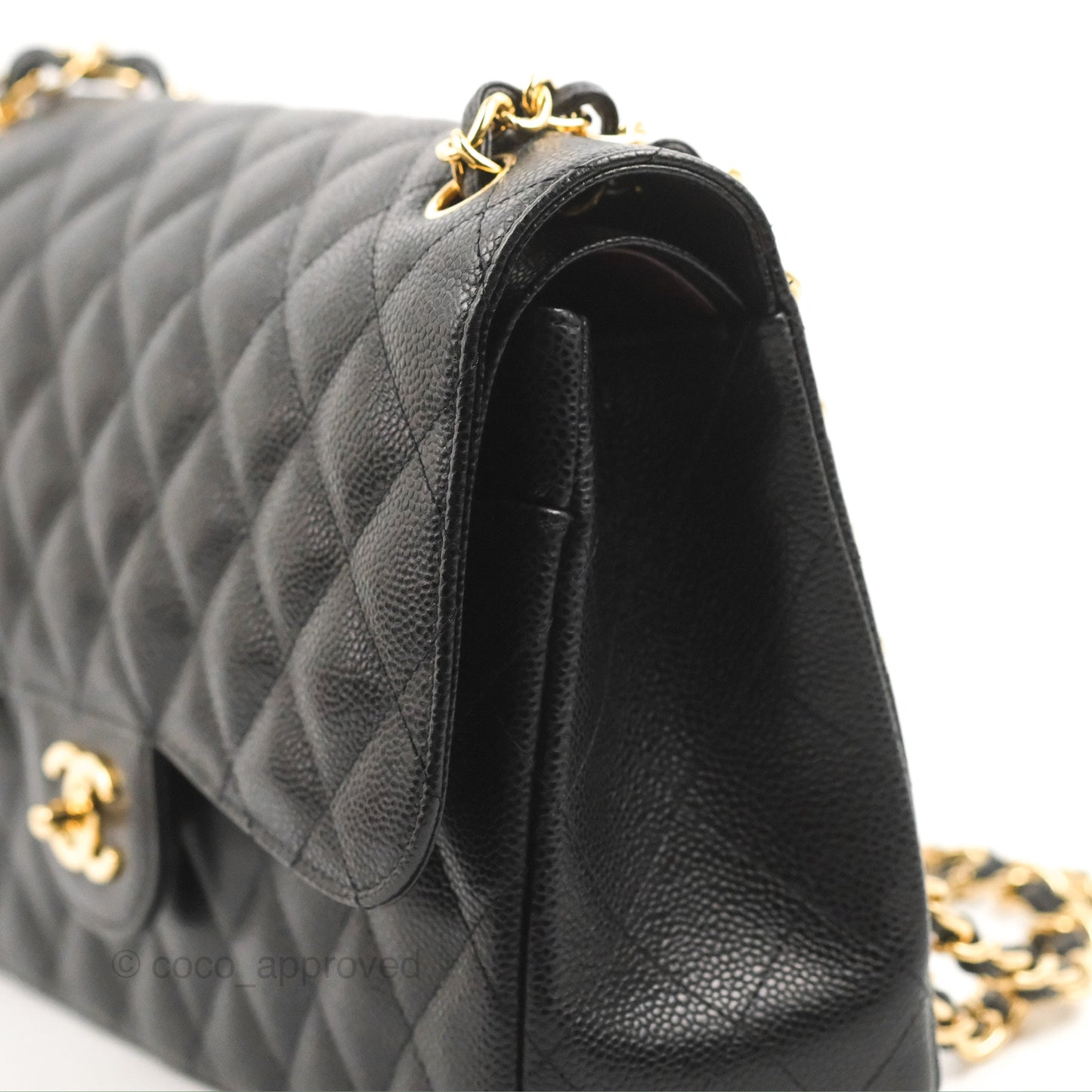 Chanel Jumbo Double Flap Black Caviar Gold Hardware⁣⁣