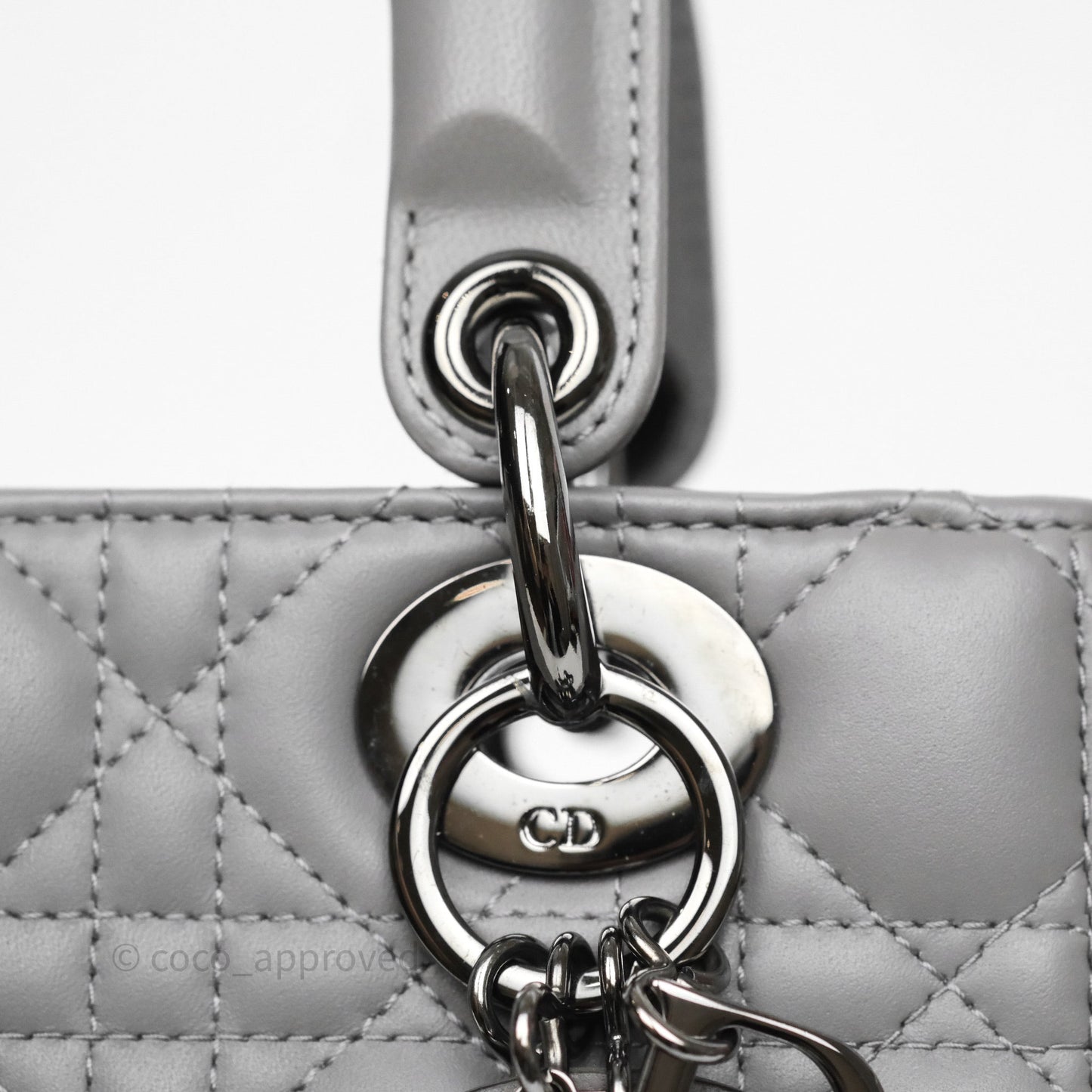 Christian Dior Small Lady Dior My ABCDior Bag Steel Grey Cannage Lambskin