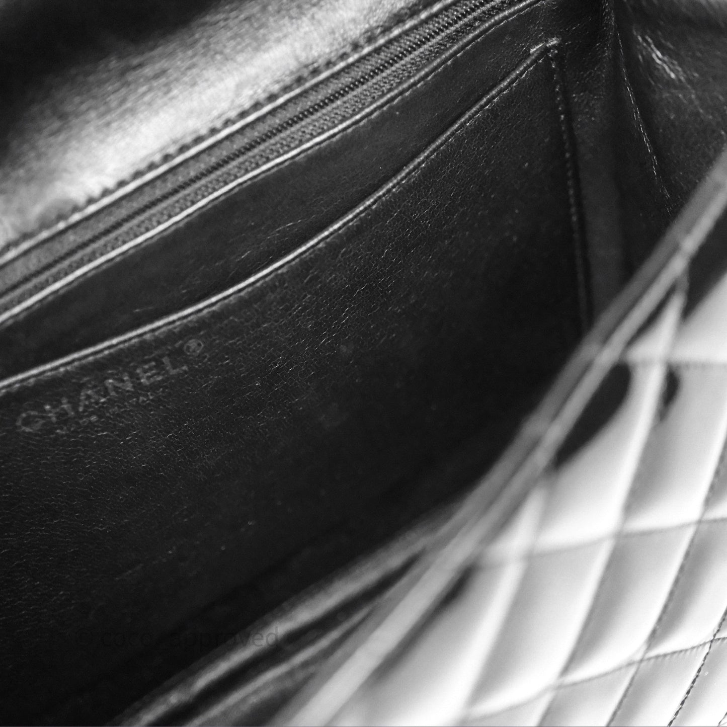 Chanel Jumbo Single Flap Black Patent Silver Hardware⁣⁣
