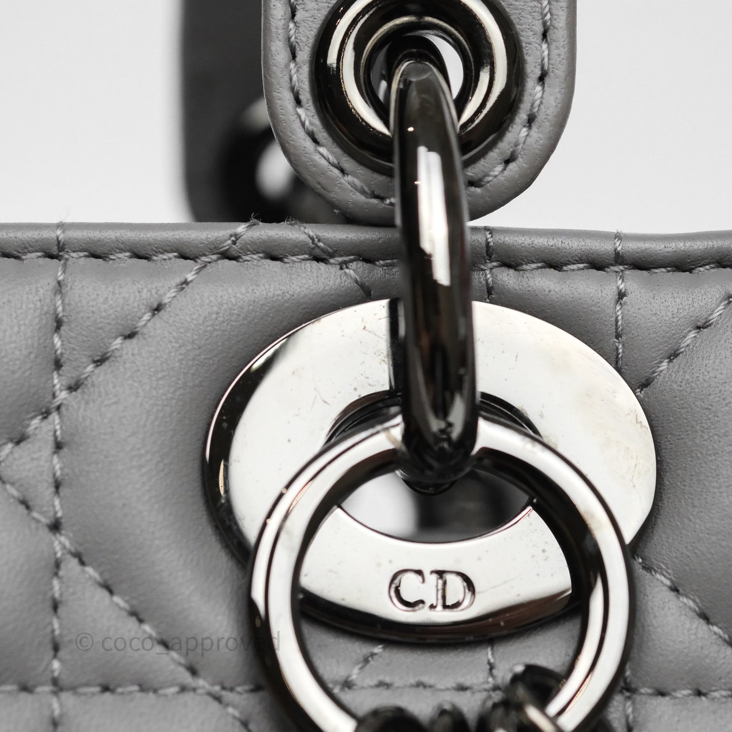 Christian Dior Small Lady Dior My ABCDior Bag Steel Grey Cannage Lambskin