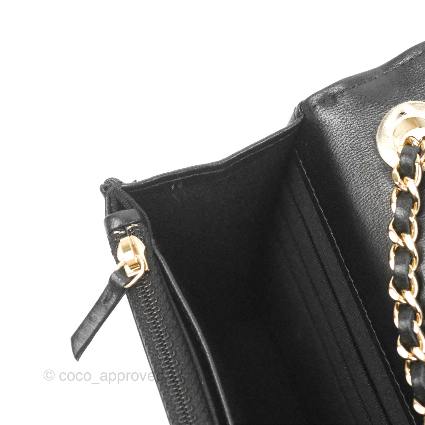 Chanel Quilted Trendy CC Wallet on Chain WOC Black Lambskin Gold Hardware