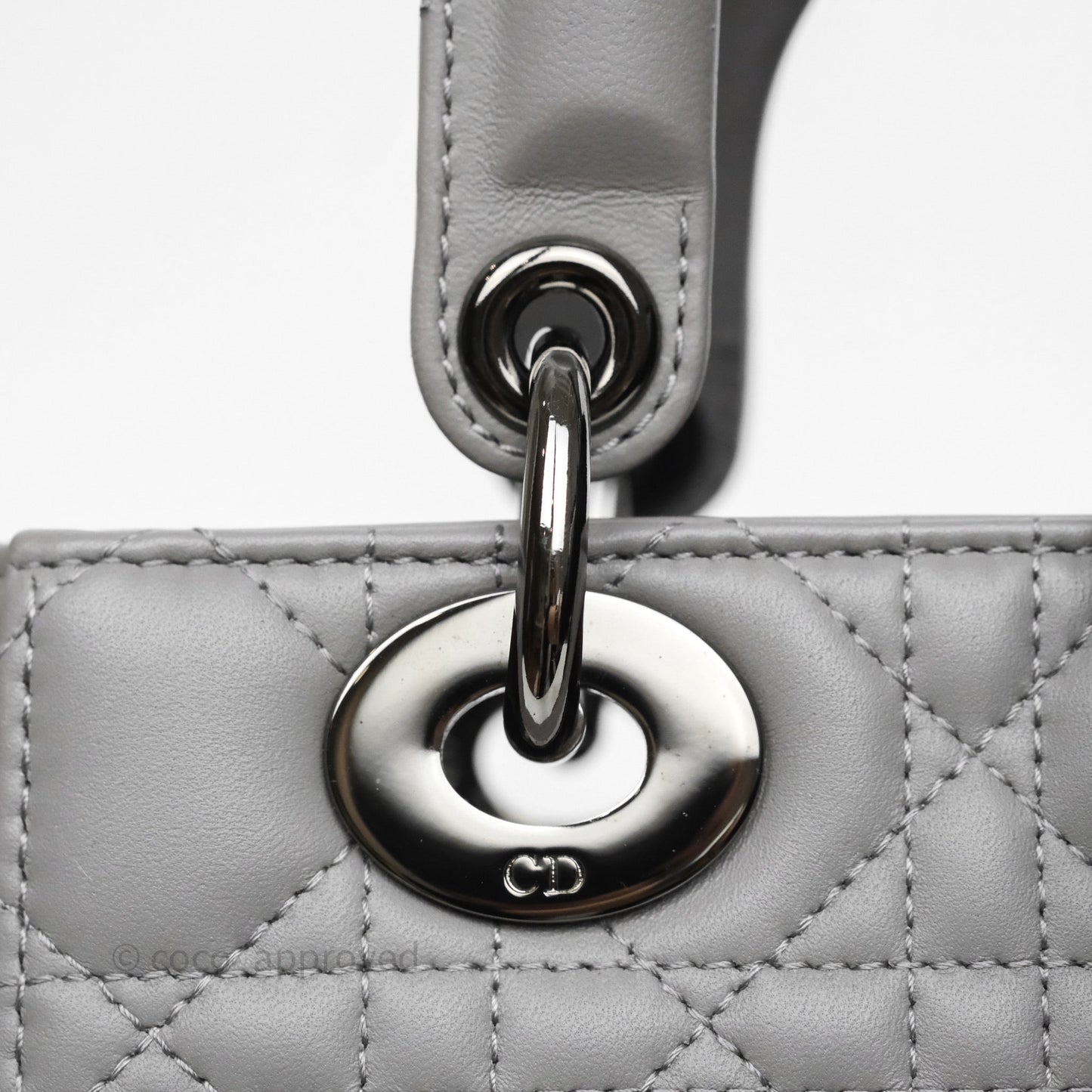 Christian Dior Small Lady Dior My ABCDior Bag Steel Grey Cannage Lambskin