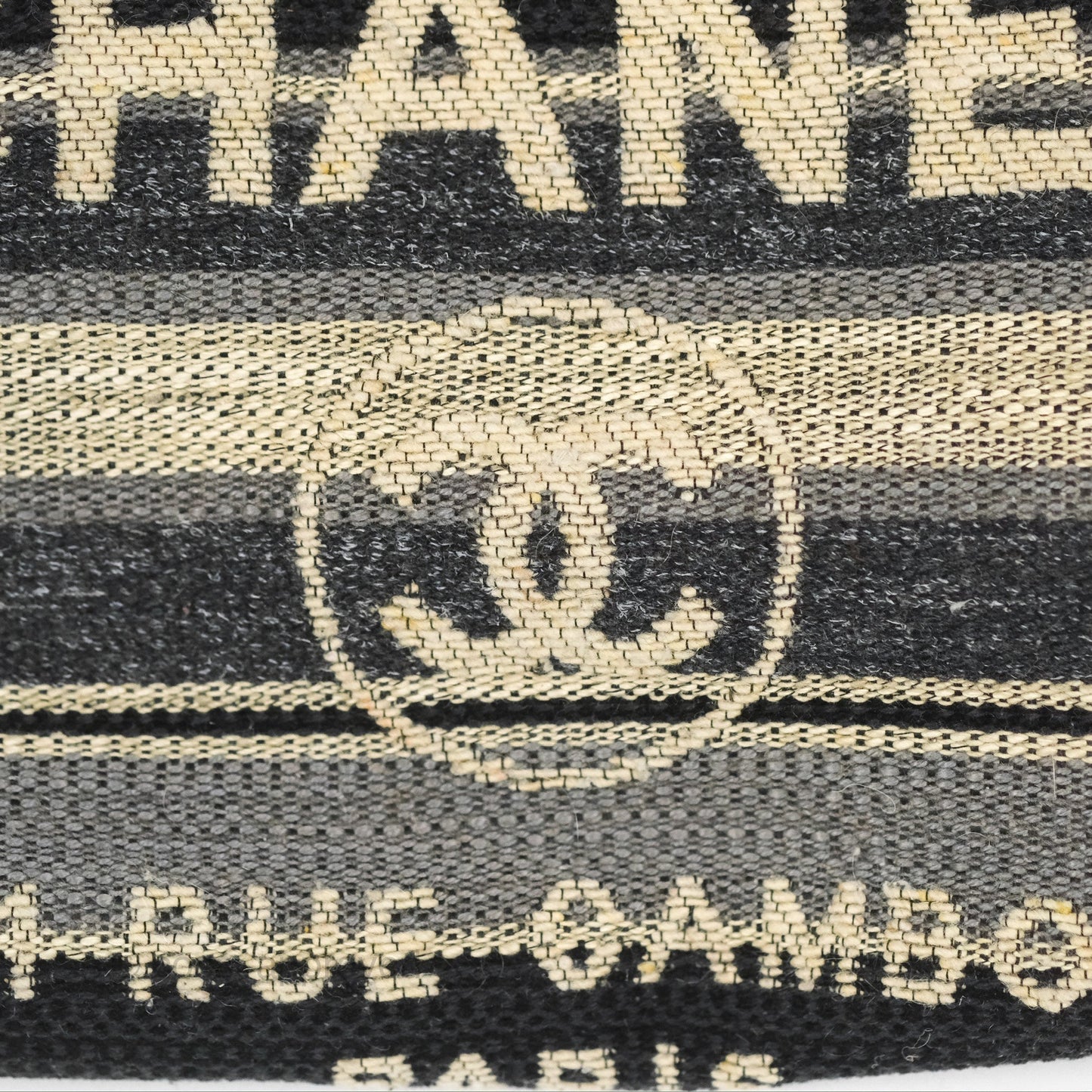 Chanel Medium Deauville Tote Stripe Navy/Grey Canvas Silver Hardware