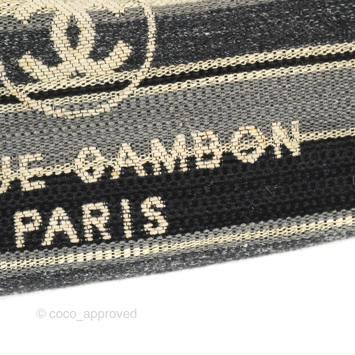 Chanel Medium Deauville Tote Stripe Navy/Grey Canvas Silver Hardware