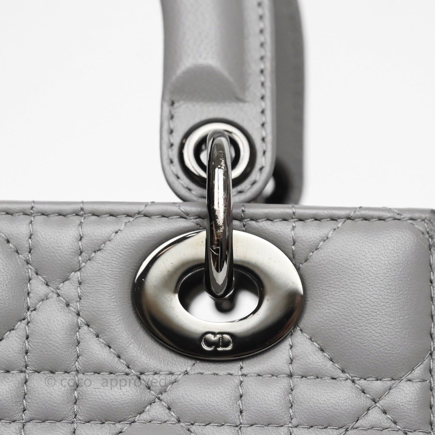 Christian Dior Small Lady Dior My ABCDior Bag Steel Grey Cannage Lambskin